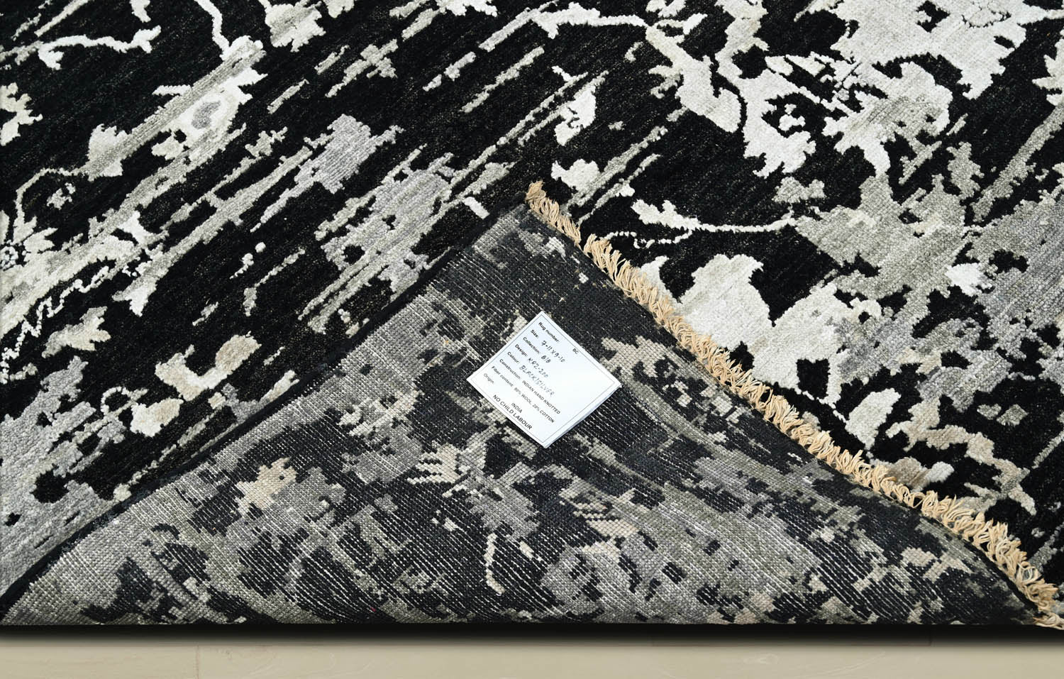 8x10 Black, Gray, Color Hand Knotted  Wool Transitional Oriental Rug