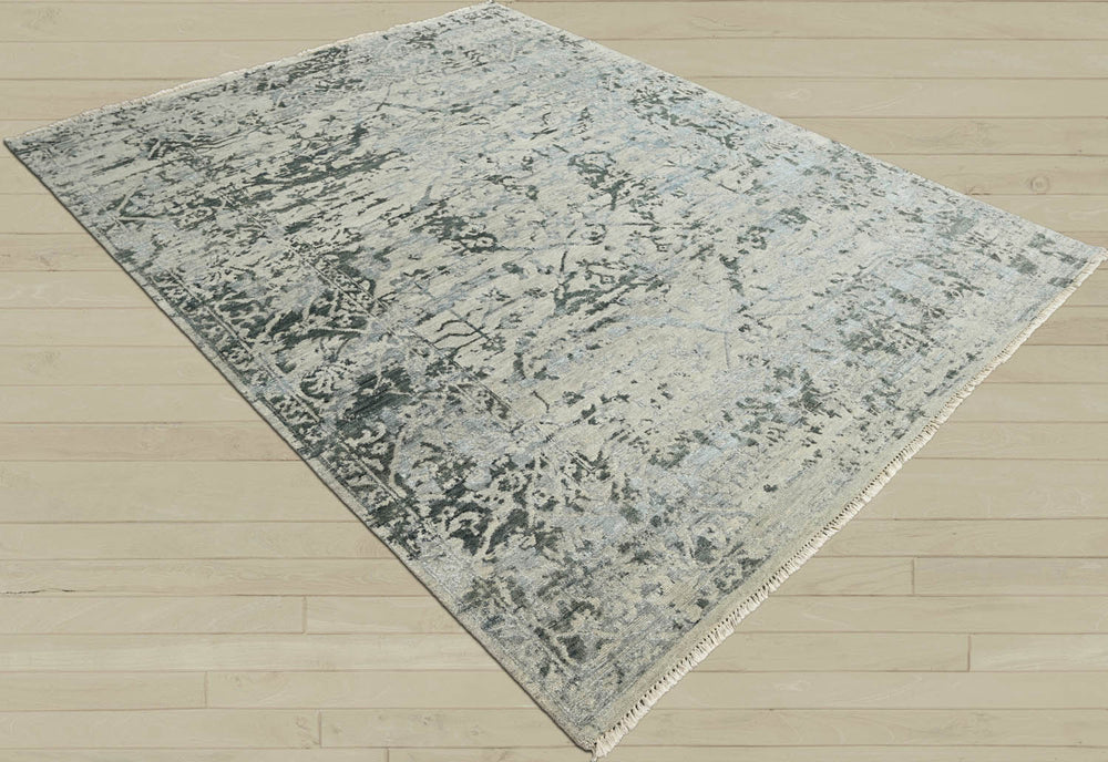 8x10 Beige, Gray, Muted Earth Tones Color Hand Knotted Oushak Wool Transitional Oriental Rug