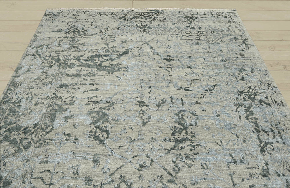8x10 Beige, Gray, Muted Earth Tones Color Hand Knotted Oushak Wool Transitional Oriental Rug