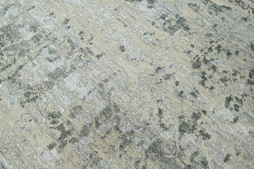 8x10 Beige, Gray, Muted Earth Tones Color Hand Knotted Oushak Wool Transitional Oriental Rug