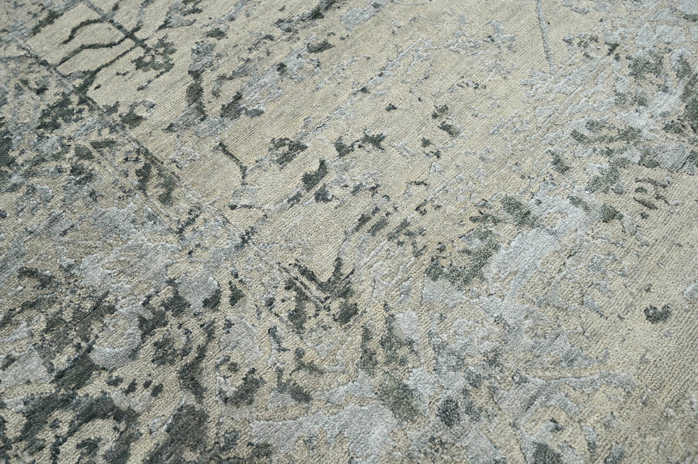 8x10 Beige, Gray, Muted Earth Tones Color Hand Knotted Oushak Wool Transitional Oriental Rug