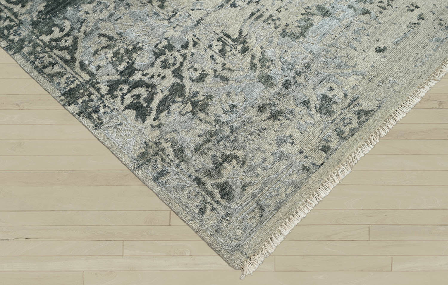 8x10 Beige, Gray, Muted Earth Tones Color Hand Knotted Oushak Wool Transitional Oriental Rug