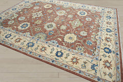 Multi Size Brown Beige Sage Color Hand Knotted Indo Oushak Wool Traditional Oriental Rug