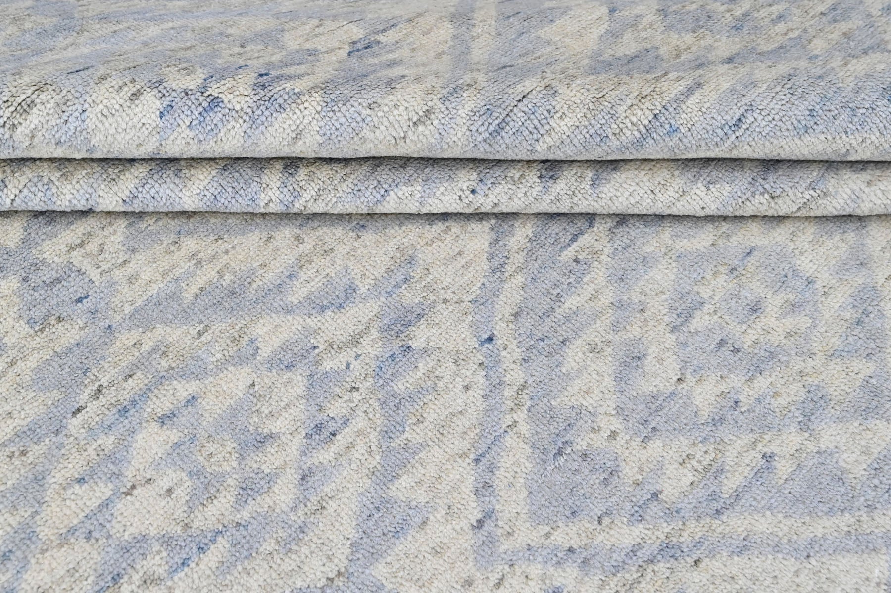 Multi Size Gray Blue Color Hand Knotted Oushak Wool  Oriental Rug