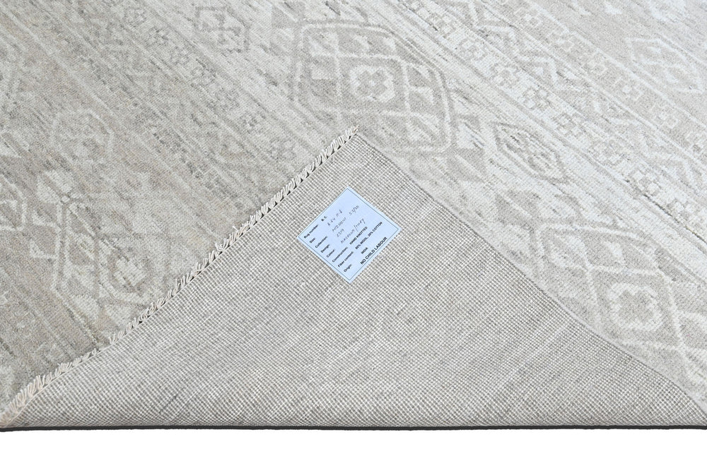 Multi Size Tone on Tone Gray Color Hand Knotted Oushak Wool  Oriental Rug