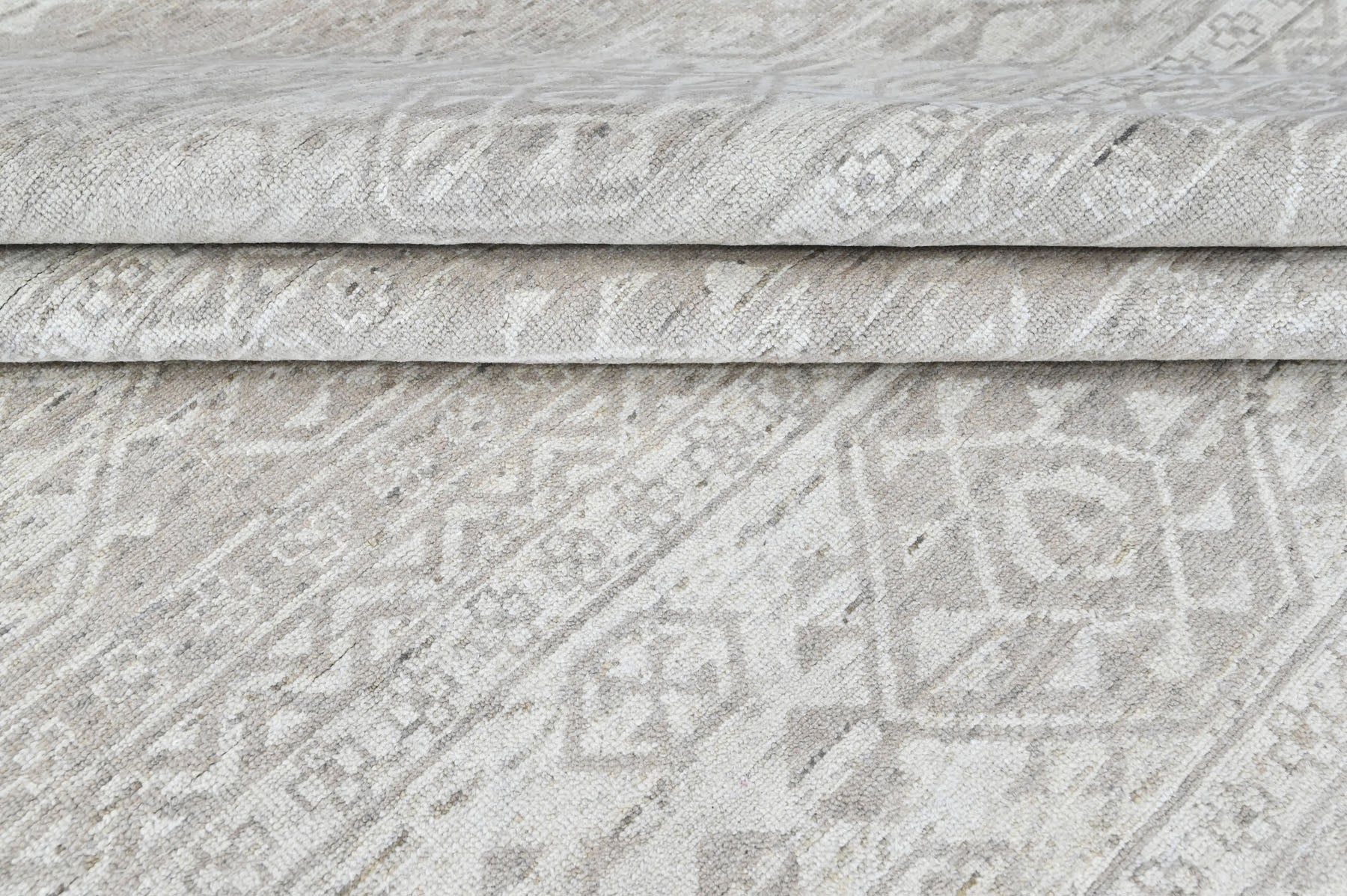 Multi Size Tone on Tone Gray Color Hand Knotted Oushak Wool  Oriental Rug