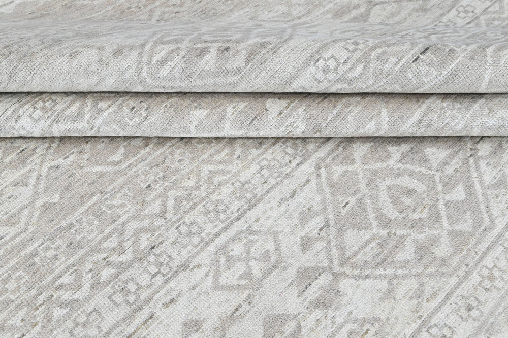 Multi Size Tone on Tone Gray Color Hand Knotted Oushak Wool  Oriental Rug