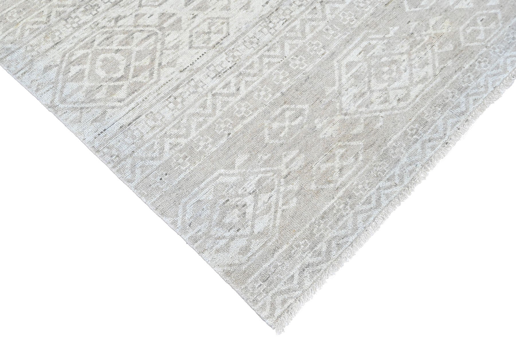 Multi Size Tone on Tone Gray Color Hand Knotted Oushak Wool  Oriental Rug
