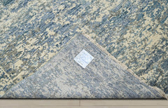 Multi Size Beige Blue Gray Color Hand Knotted Indo Oushak Wool Transitional Oriental Rug