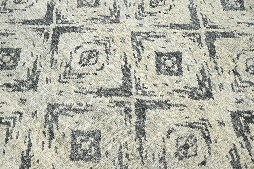 Multi Size Tone On Tone Gray Color Hand Knotted Indo Oushak Wool Modern & Contemporary Oriental Rug