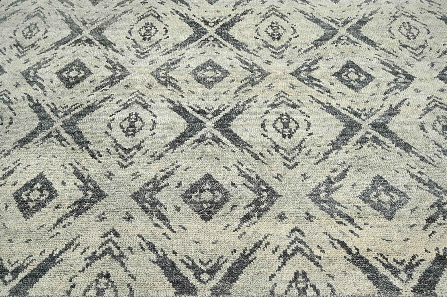 Multi Size Tone On Tone Gray Color Hand Knotted Indo Oushak Wool Modern & Contemporary Oriental Rug