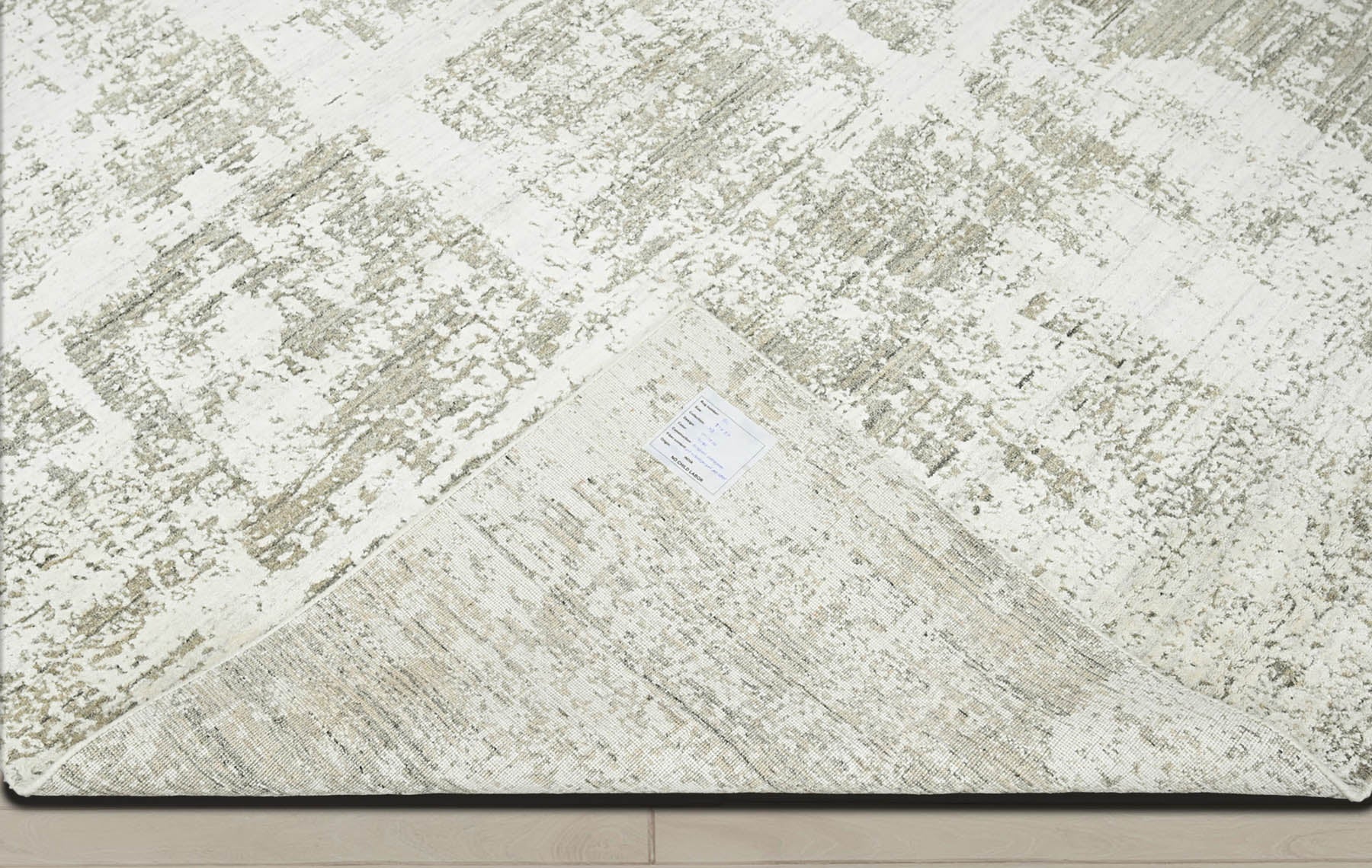 Multi Size Ivory Gray Beige Color Hand Knotted  Wool Modern & Contemporary Oriental Rug