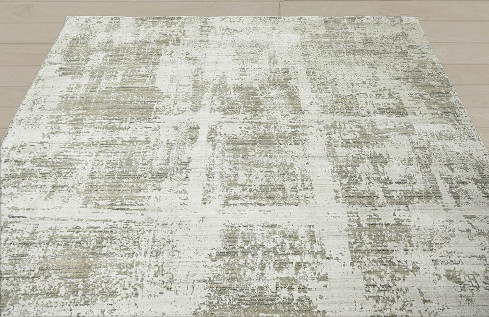 Multi Size Ivory Gray Beige Color Hand Knotted  Wool Modern & Contemporary Oriental Rug