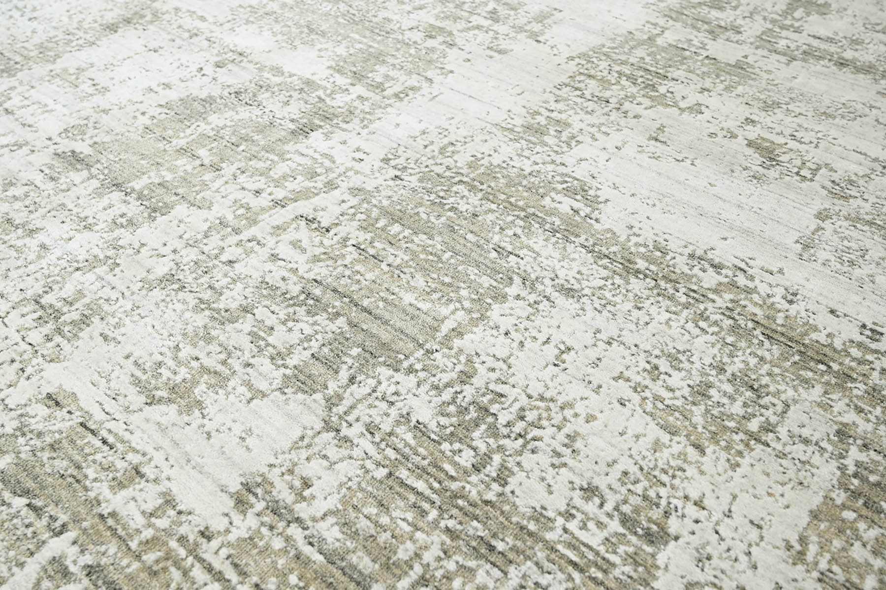 Multi Size Ivory Gray Beige Color Hand Knotted  Wool Modern & Contemporary Oriental Rug