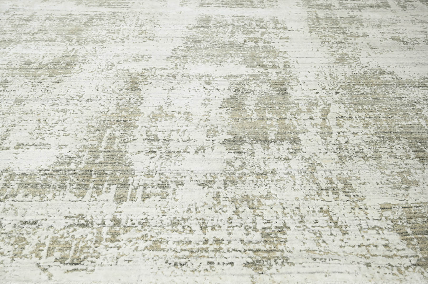 Multi Size Ivory Gray Beige Color Hand Knotted  Wool Modern & Contemporary Oriental Rug