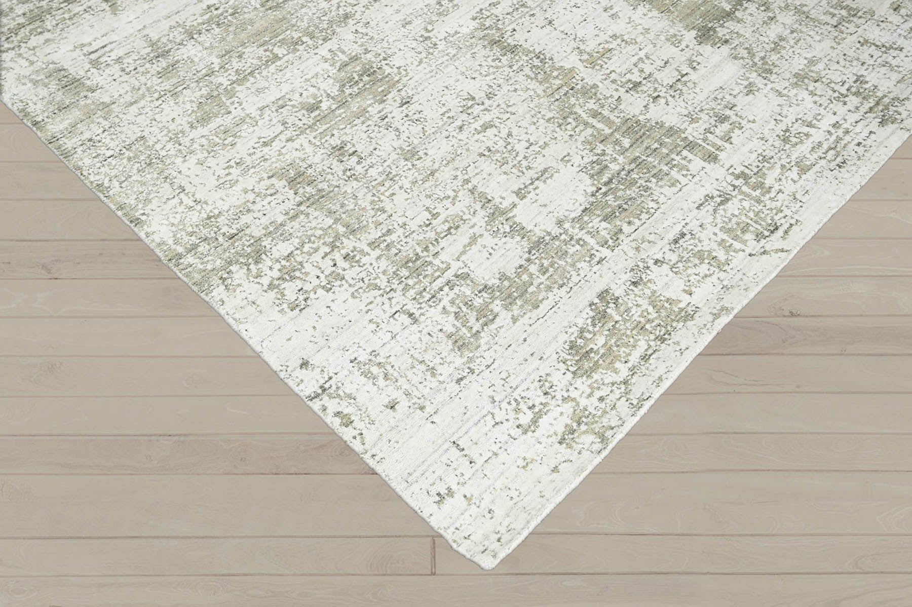 Multi Size Ivory Gray Beige Color Hand Knotted  Wool Modern & Contemporary Oriental Rug