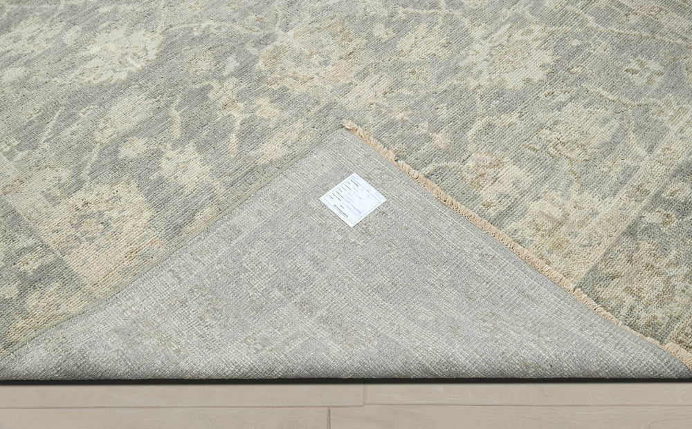 Multi Size Gray Beige Color Hand Knotted Indo Oushak Wool Traditional Oriental Rug