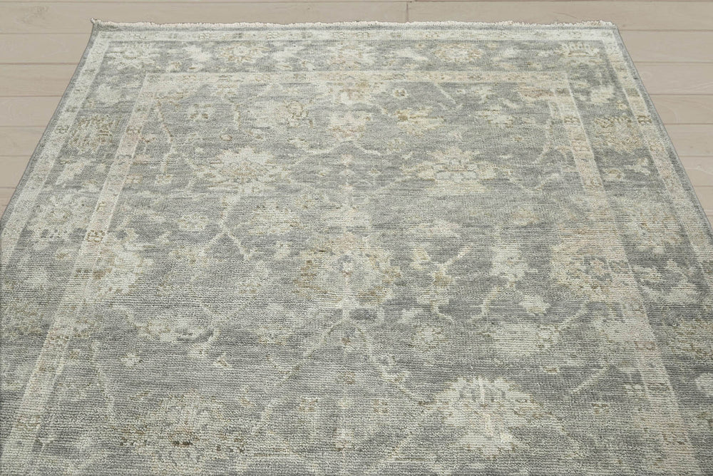 Multi Size Gray Beige Color Hand Knotted Indo Oushak Wool Traditional Oriental Rug