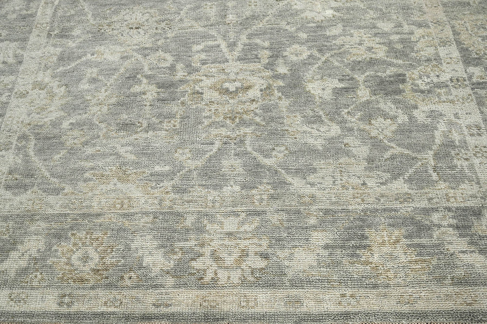 Multi Size Gray Beige Color Hand Knotted Indo Oushak Wool Traditional Oriental Rug