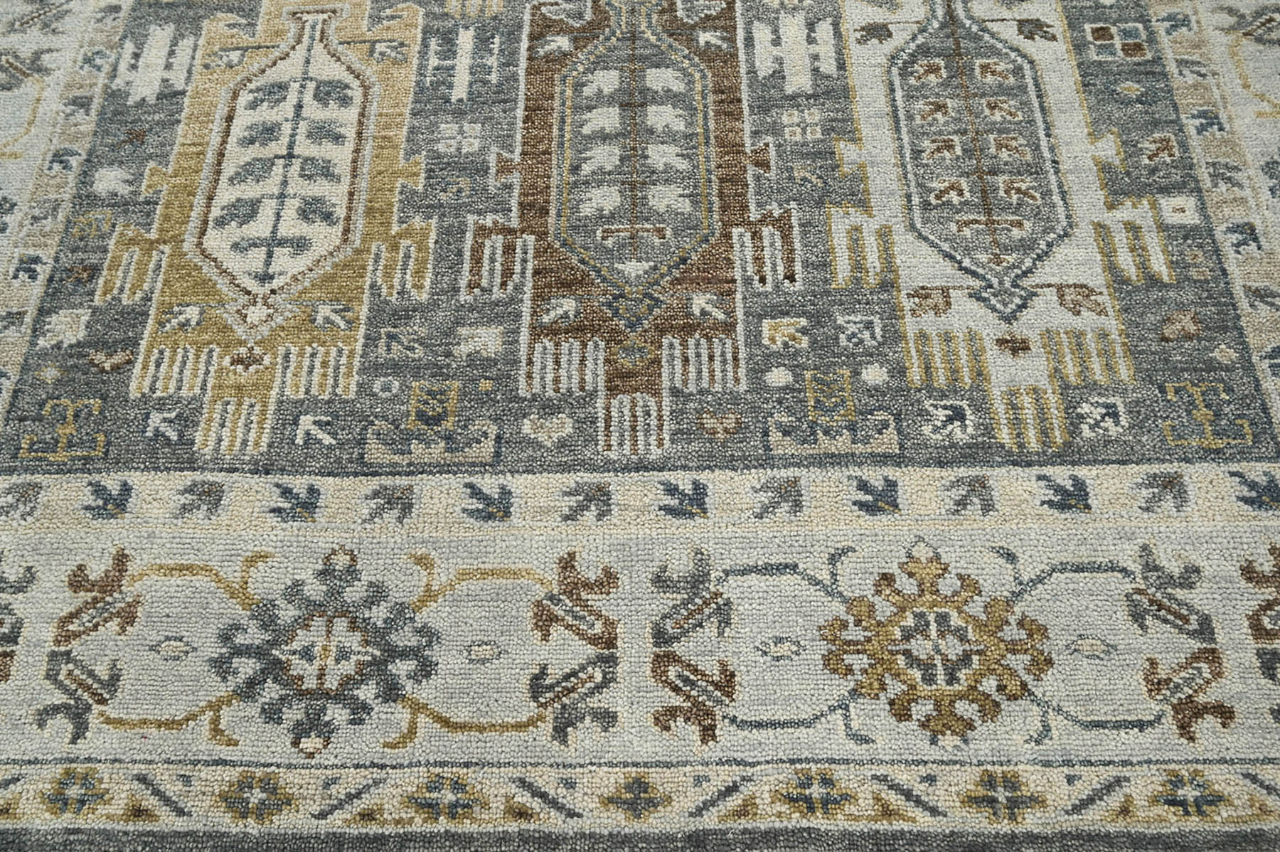 8x10 Gray, Brown, Beige Color Hand Knotted  100% Wool  Oriental Rug