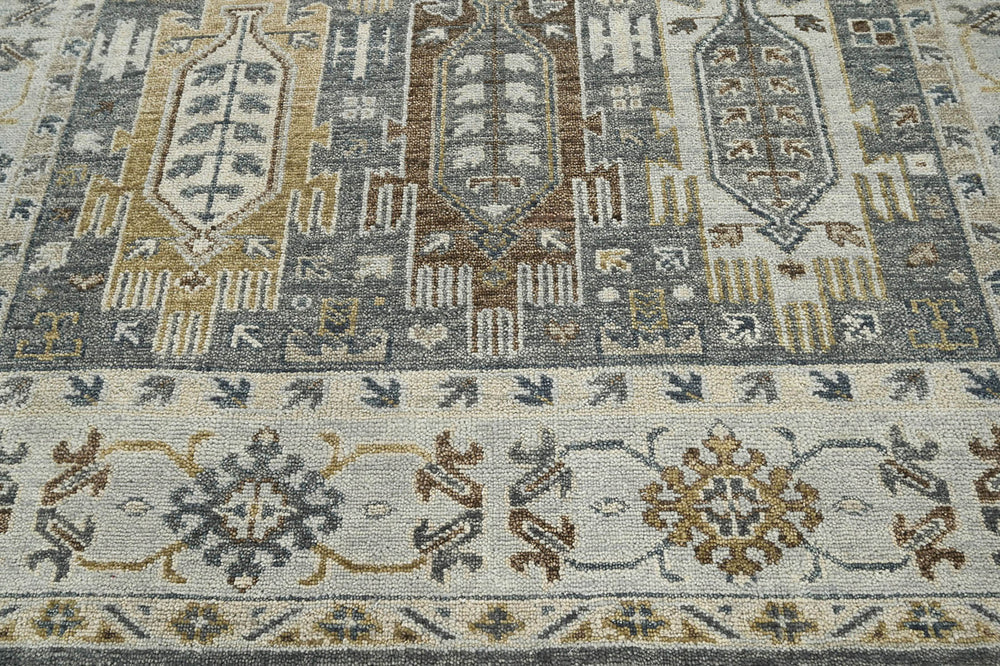 8x10 Gray, Brown, Beige Color Hand Knotted  100% Wool  Oriental Rug
