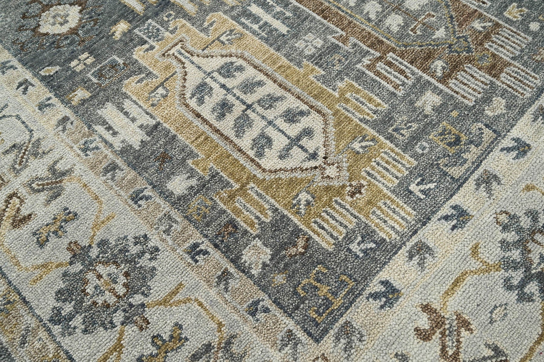 8x10 Gray, Brown, Beige Color Hand Knotted  100% Wool  Oriental Rug