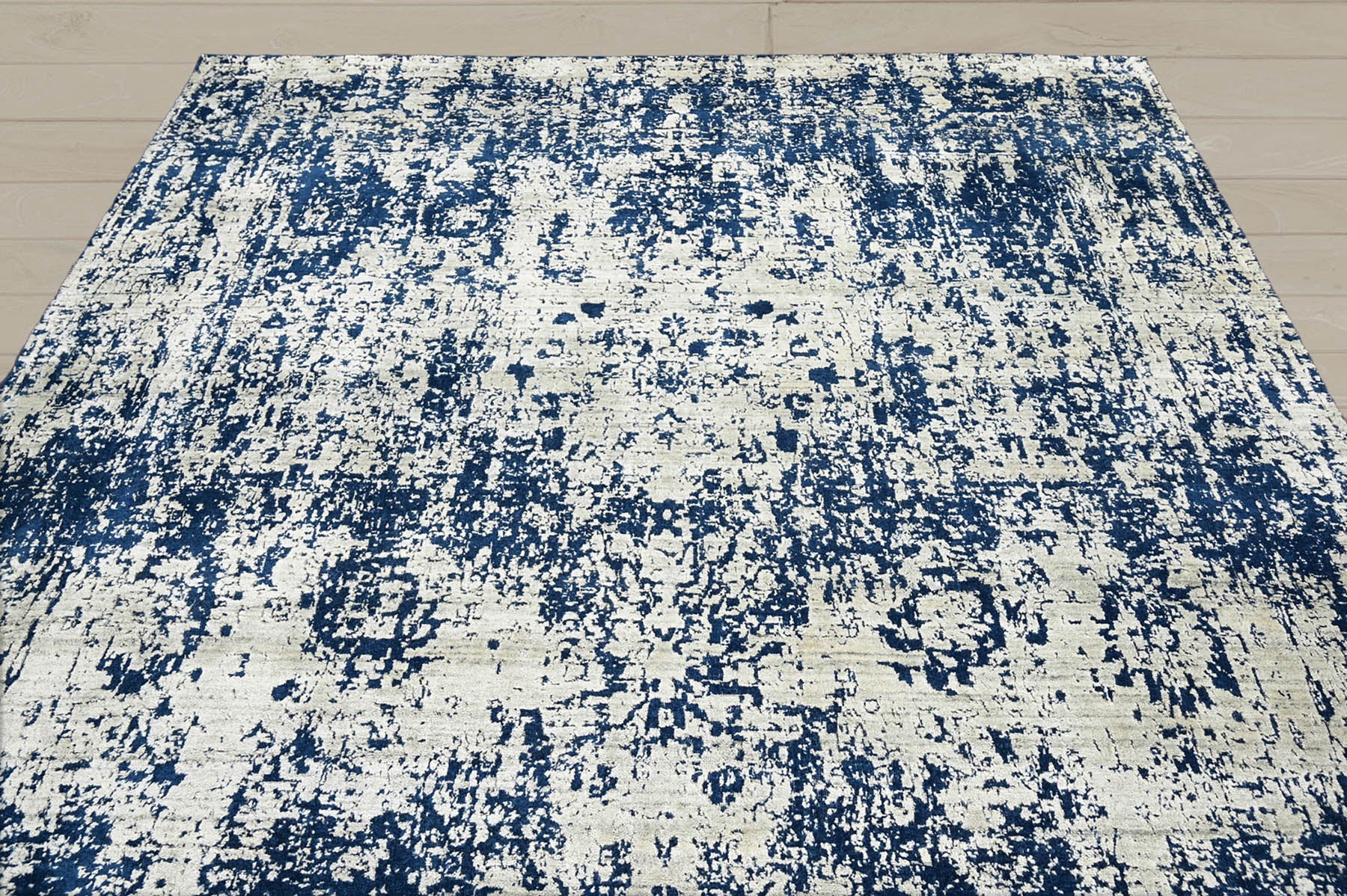 Multi Size Gray Blue Color Hand Knotted Oushak Wool Transitional Oriental Rug