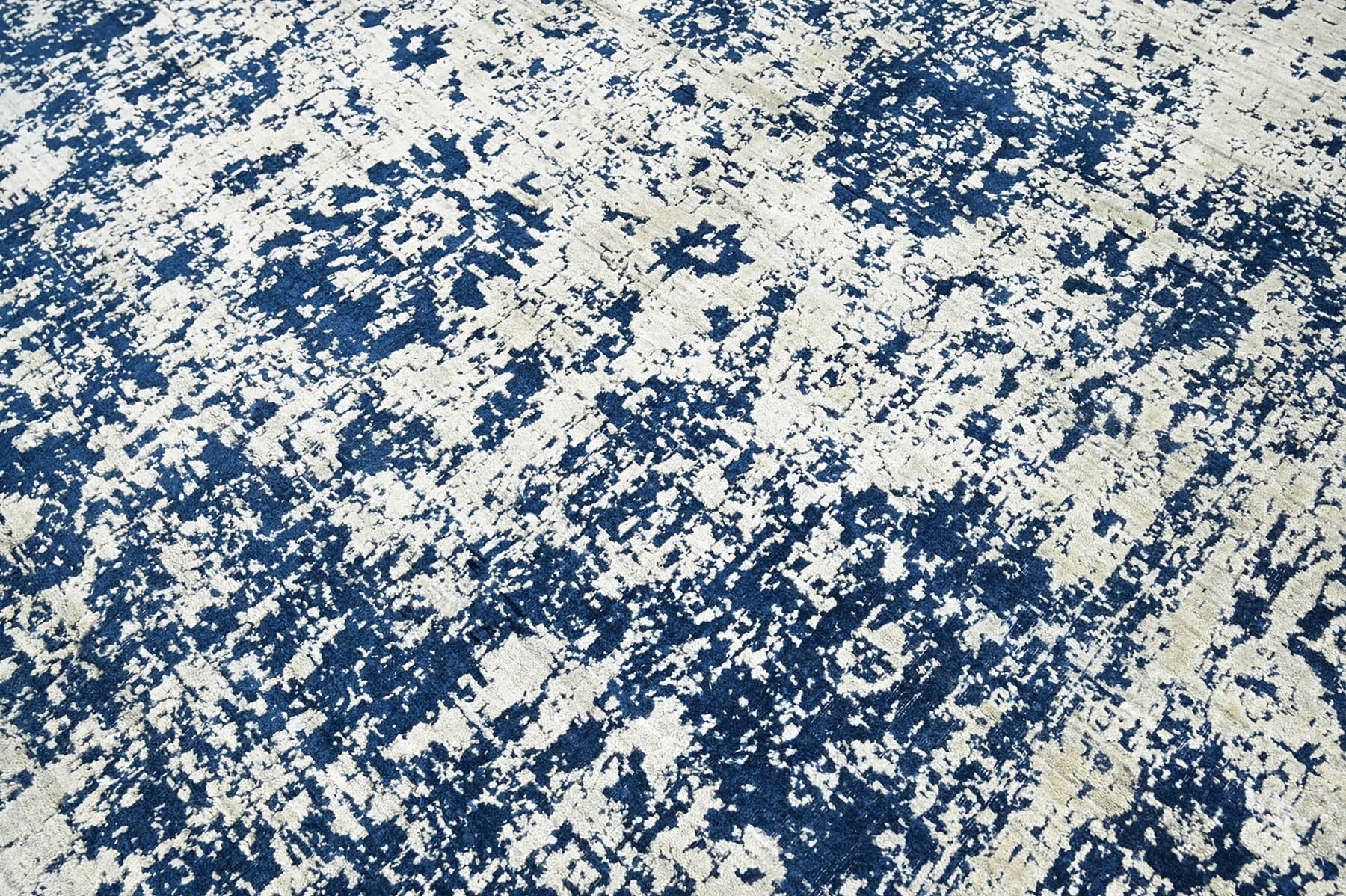 Multi Size Gray Blue Color Hand Knotted Oushak Wool Transitional Oriental Rug
