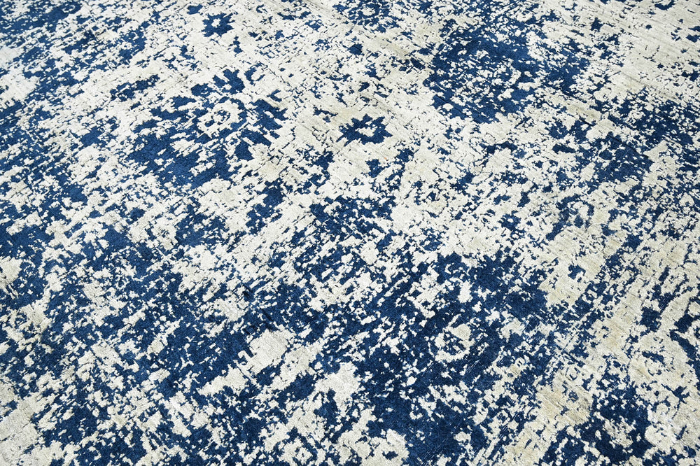 Multi Size Gray Blue Color Hand Knotted Oushak Wool Transitional Oriental Rug