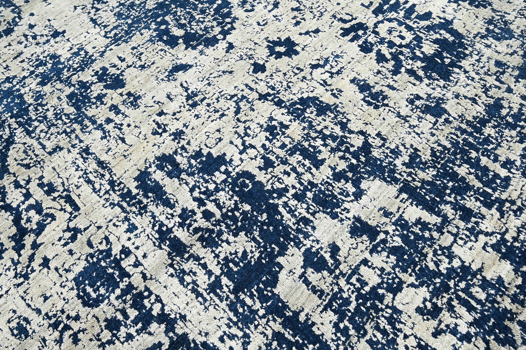 Multi Size Gray Blue Color Hand Knotted Oushak Wool Transitional Oriental Rug