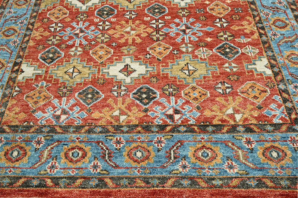 Multi Size Coral Blue Ivory Color Hand Knotted Oushak Wool  Oriental Rug