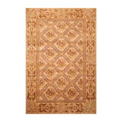 6x9 Caramel, Gold, Brown Color Hand Knotted Tibetan 100% Wool Traditional Oriental Rug