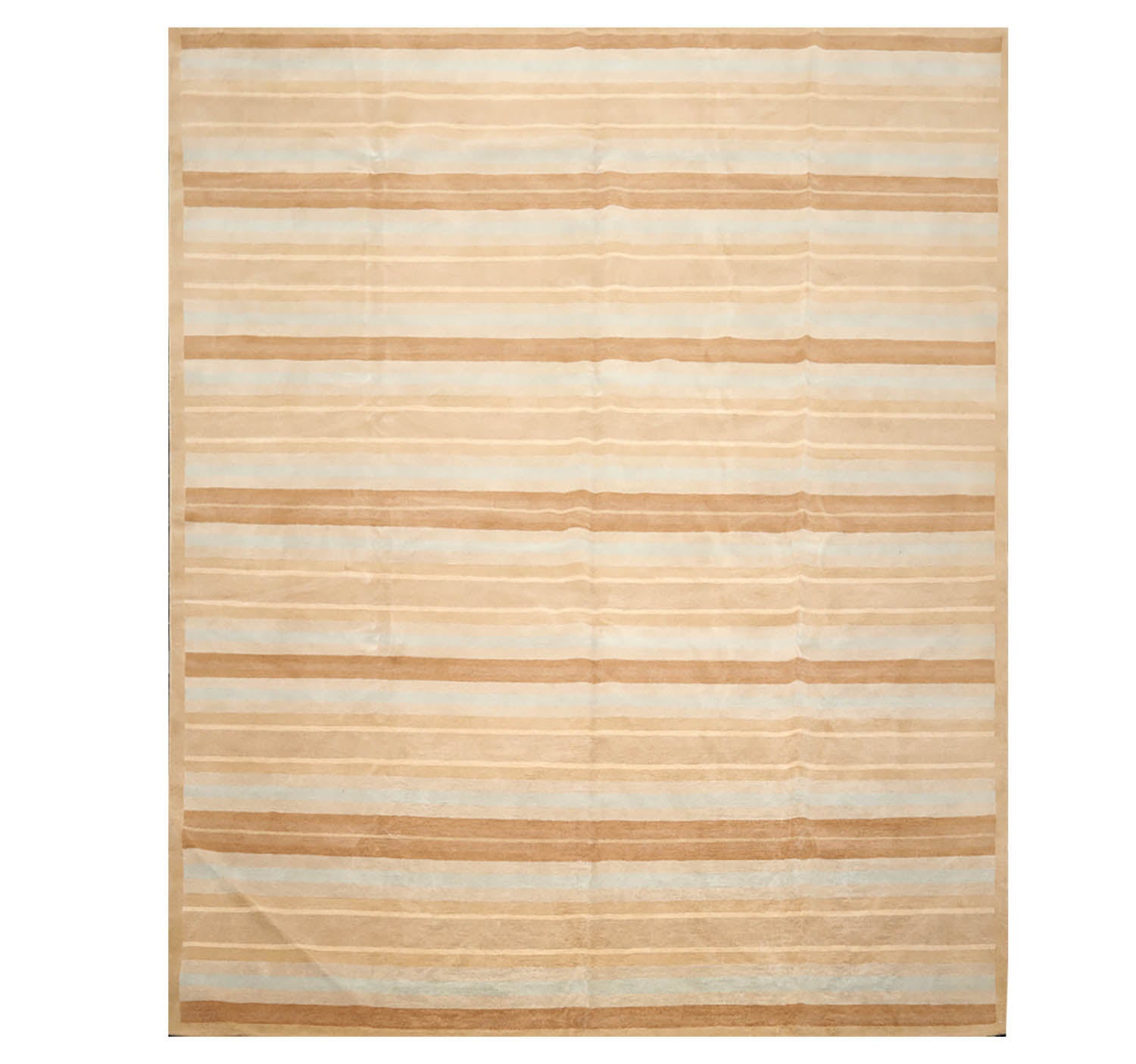 8x10 Tan, Aqua, Brown Color Hand Knotted  100% Wool Modern Oriental Rug