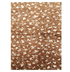 6x9 Brown, Aqua, Color Hand Knotted  100% Wool Transitional Oriental Rug