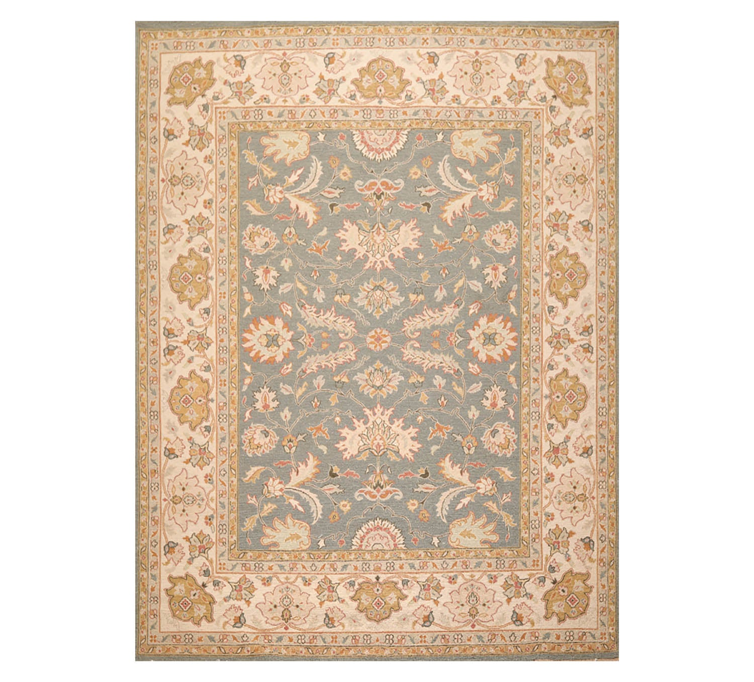 8x10 Slate, Beige, Taupe Color Hand Knotted Kashan 100% Wool Traditional Oriental Rug