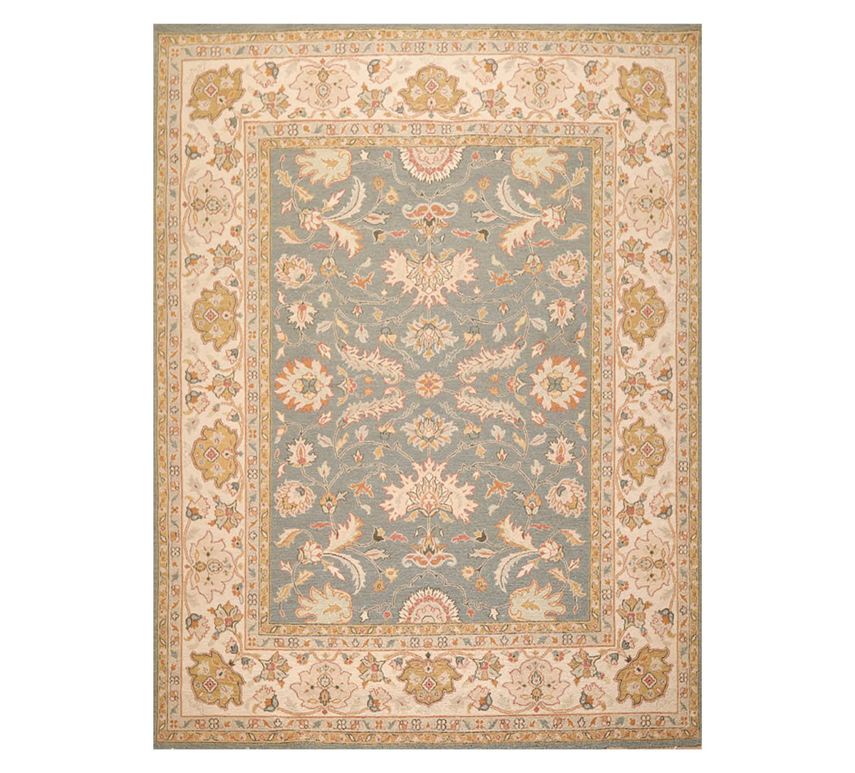8x10 Slate, Beige, Taupe Color Hand Knotted Kashan 100% Wool Traditional Oriental Rug