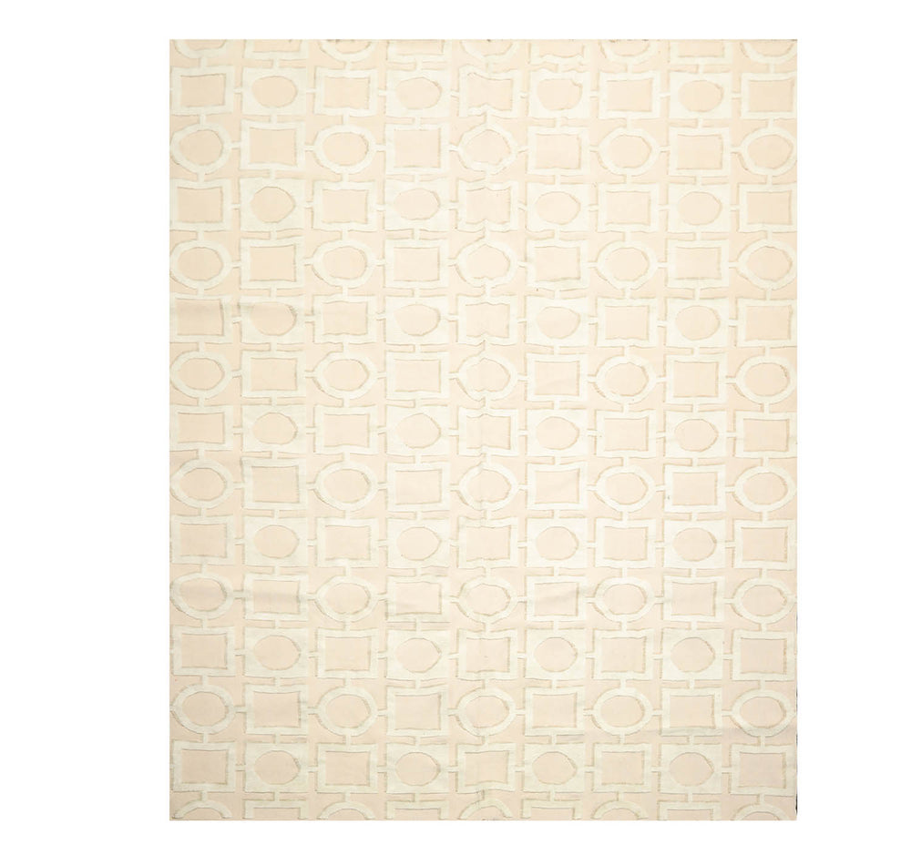 8x10 Beige, Sea Foam, Tan Color Hand Knotted  100% Wool Modern Oriental Rug