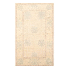 4x6 Beige, Taupe, Slate Color Hand Knotted  100% Wool Transitional Oriental Rug