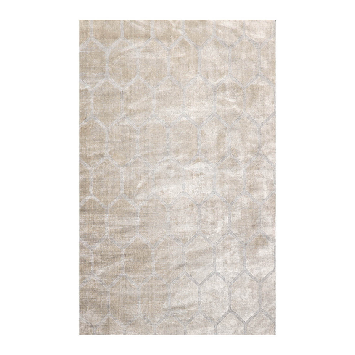 5x7 Gray, , Color Hand Knotted  Viscose Modern Oriental Rug