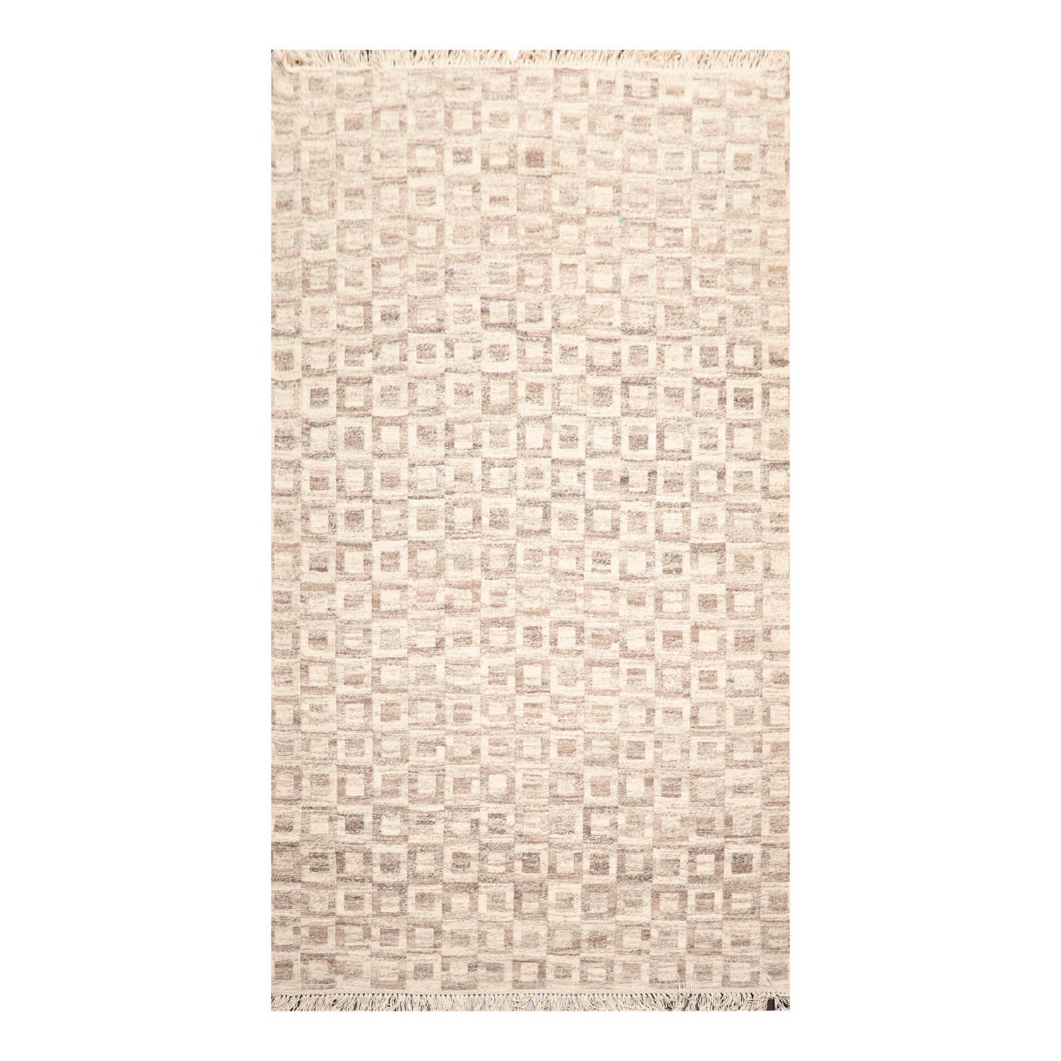 5x8 Beige, Brown, Color Hand Knotted Soumak 100% Wool Modern Oriental Rug