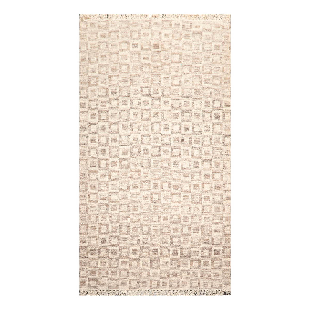 5x8 Beige, Brown, Color Hand Knotted Soumak 100% Wool Modern Oriental Rug