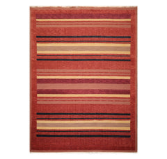 9x12 Rust, Brown, Navy Color Hand Knotted  100% Wool Modern Oriental Rug