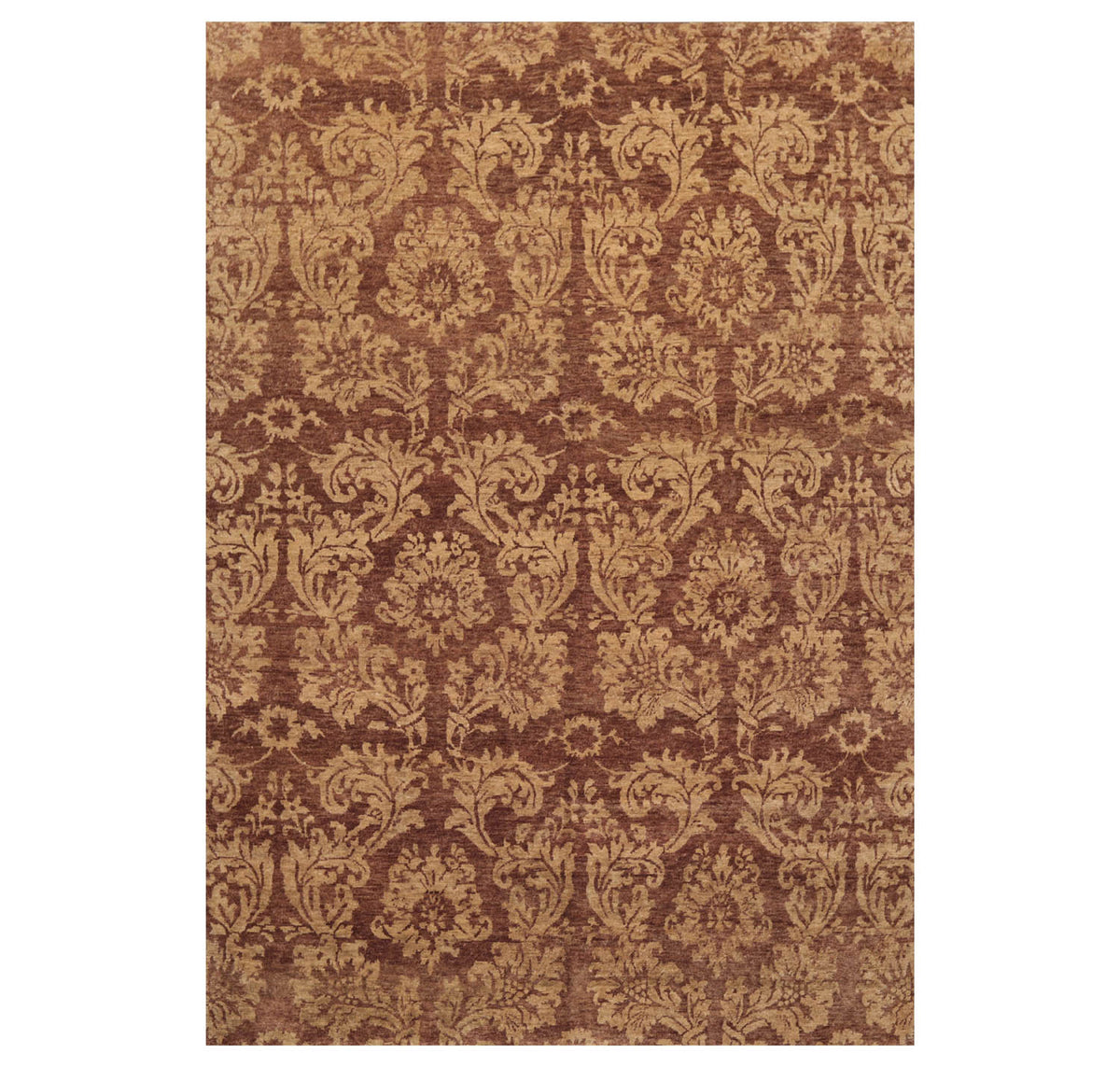 6x9 Brown, Beige, Tan Color Hand Knotted  100% Wool Transitional Oriental Rug