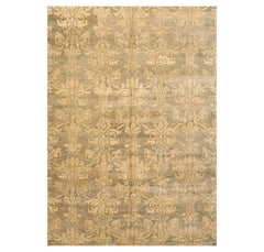 6x9 Moss, Light Gold, Color Hand Knotted  100% Wool Transitional Oriental Rug