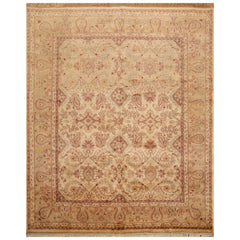 8x10 Beige, Tan, Rust Color Hand Knotted Agra 100% Wool Traditional Oriental Rug