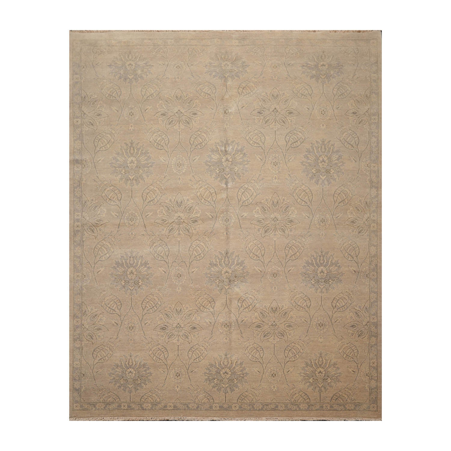 8x10 Gray, Beige, Color Hand Knotted Tibetan 100% Wool Transitional Oriental Rug