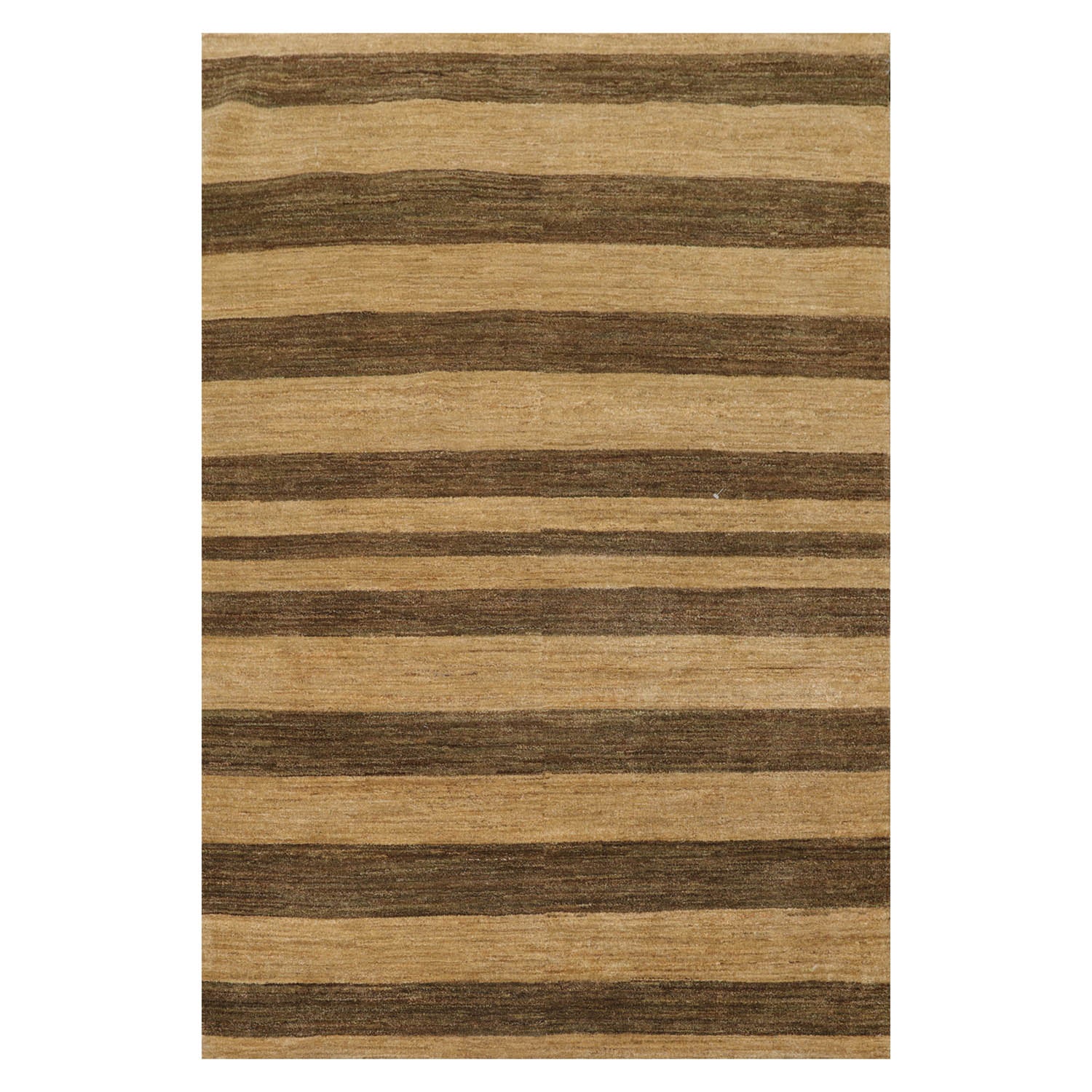4x6 Gold, Brown, Color Hand Knotted  100% Wool Modern Oriental Rug