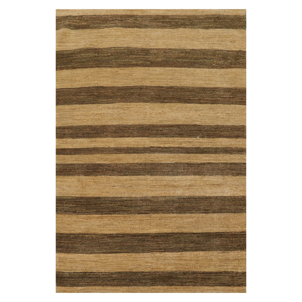 4x6 Gold, Brown, Color Hand Knotted  100% Wool Modern Oriental Rug