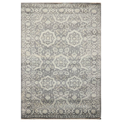 4x6 Gray, , Color Hand Knotted  100% Wool Transitional Oriental Rug