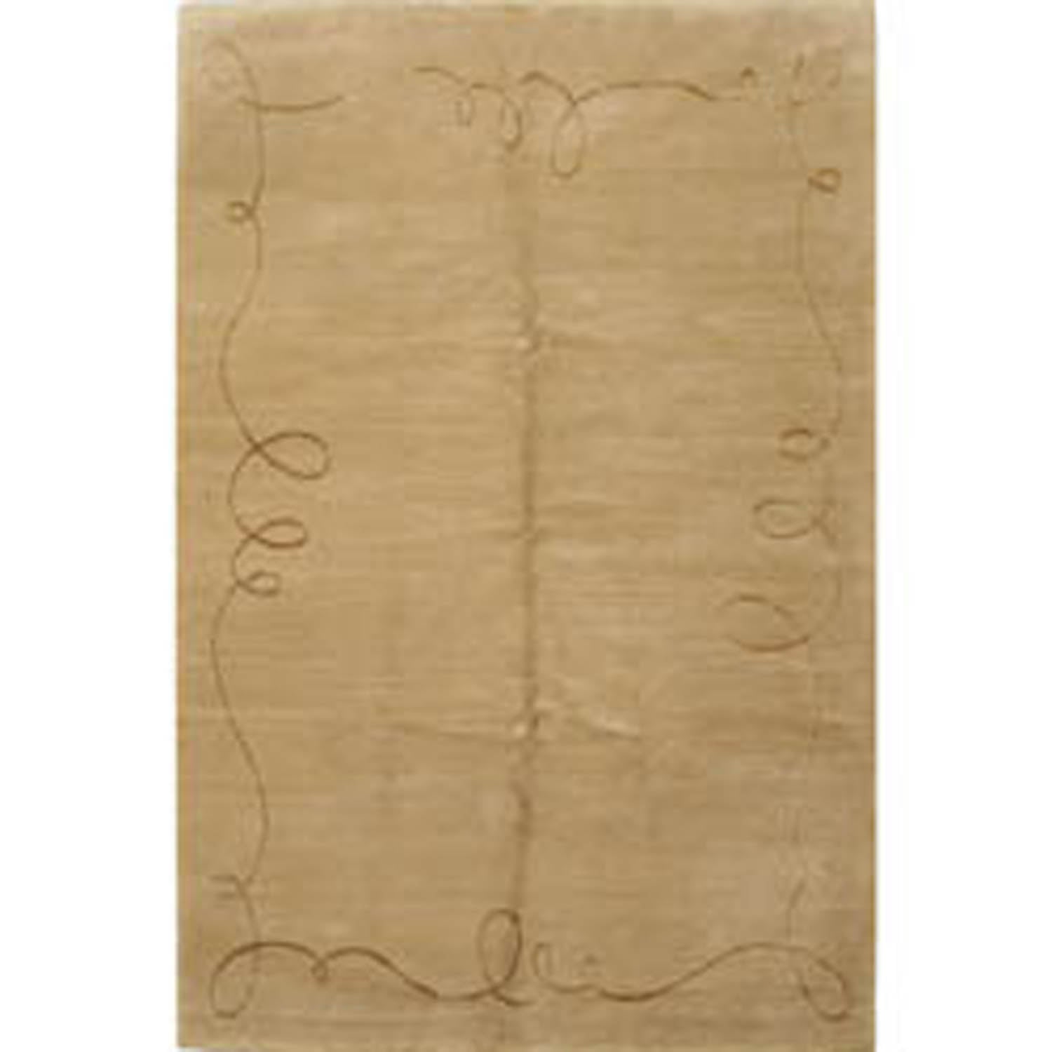 6x9 Moss, Gold, Color Hand Knotted  Wool & Silk Modern Oriental Rug